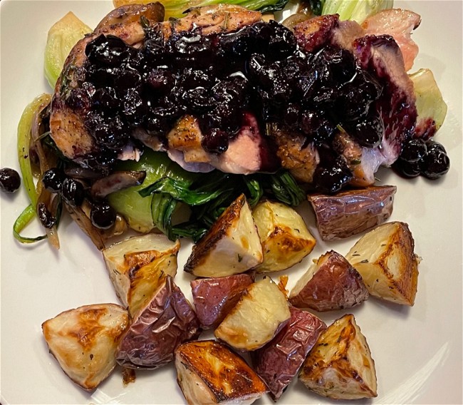 Image of Pan-Seared Duck Breast with Blueberry Sauce