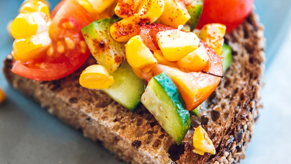 Image of Grilled Corn & Tomato Toasts