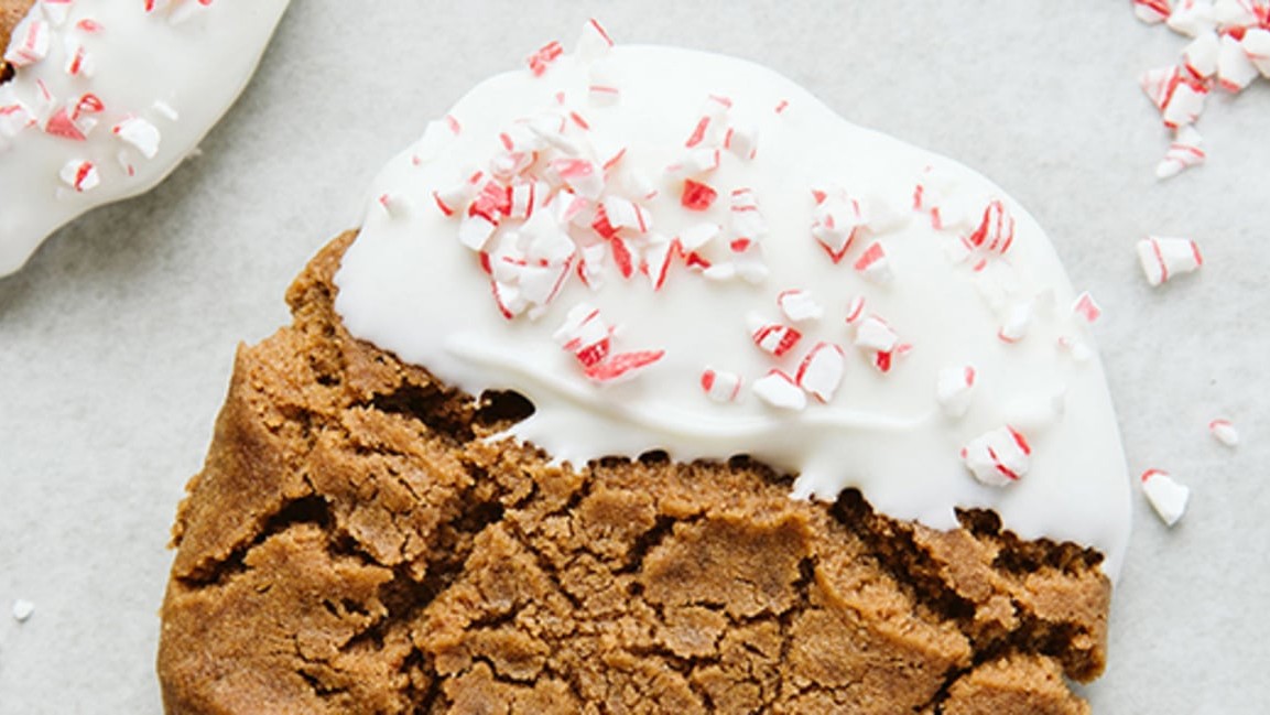 Image of Ginger Molasses Cookies with White Chocolate & Peppermint