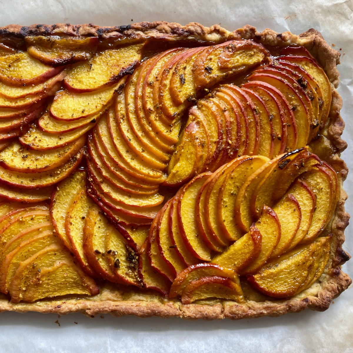 Peach, Saffron, Honey Galette