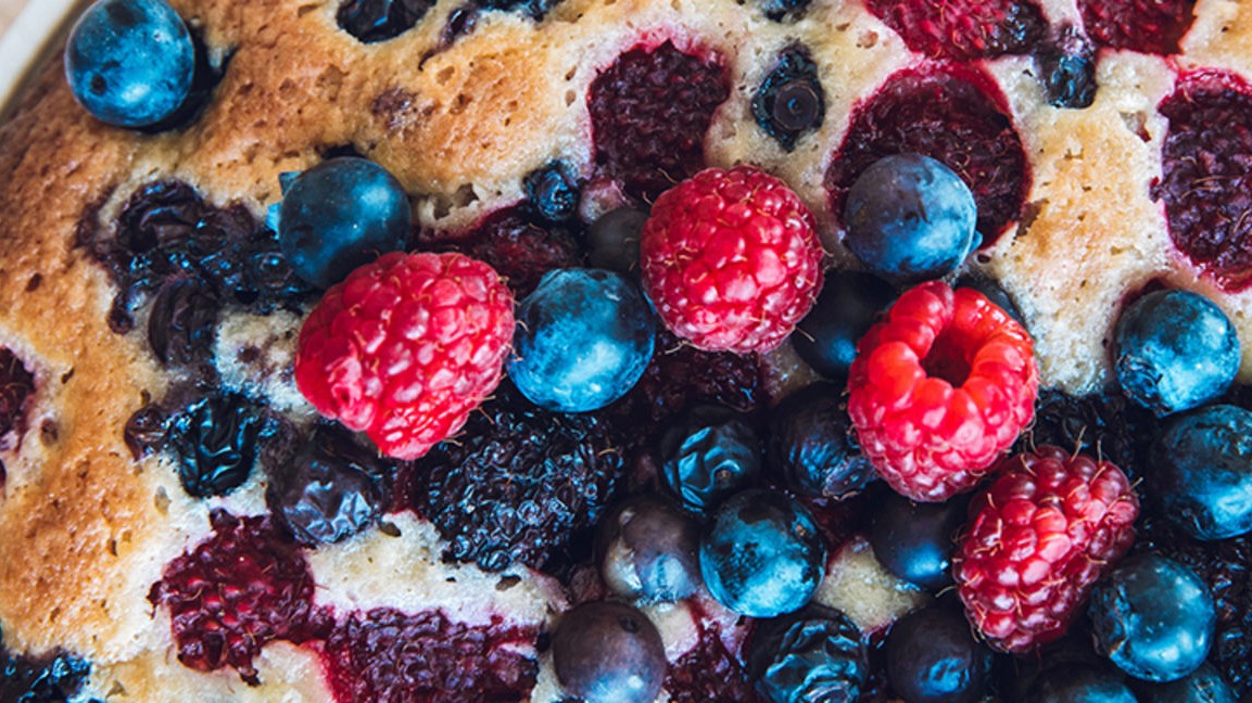 Image of Berry Studded Almond Cake