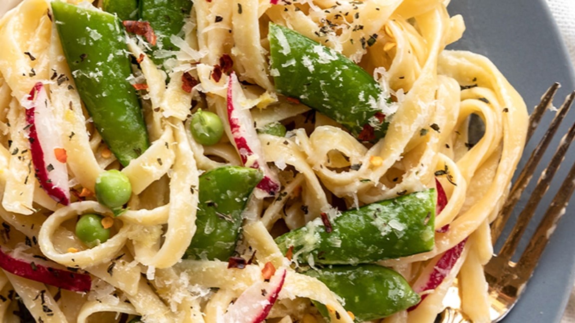 Image of Creamy Lemon Parmesan Pasta with Peas and Mint