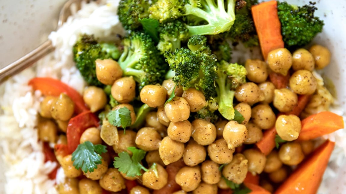 Image of Curried Chickpea & Roasted Veggie Bowls