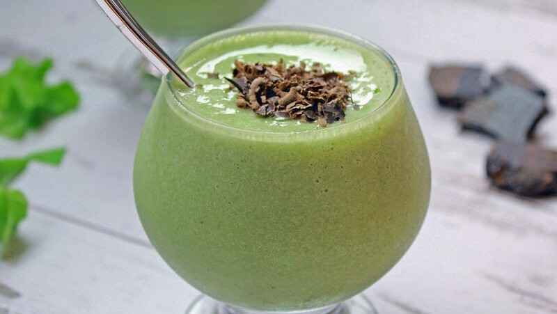 Image of Vegan Mint Chocolate Chip and Greens Smoothie