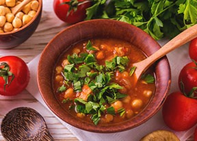 Image of Zucchini, Chickpea & Tomato Soup